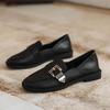 Wear Spring and Autumn New British Style Single Shoes Fashionable Black Flat Bottom Soft Sole One Pedal Niche Loafu Small Leather Shoes Women