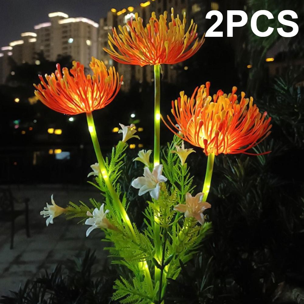 Садовые светильники на солнечных батареях, светильники для цветов на солнечных батареях со светящимися цветами и стеблями, светодиодные светильники на солнечных батареях для садовых дорожек, террас, дворов, декора