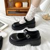 Lolita Shoes Women Japanese Style Mary Jane Shoes Women Vintage Shallow High Heels Chunky Platform Shoes Cosplay Uniform Shoes