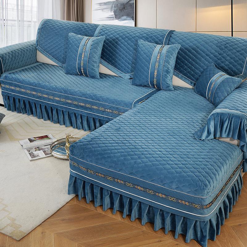 Мягкая бархатная подушка для дивана из воскового молочного цвета, утолщенный зимний чехол для дивана, плюшевый универсальный нескользящий чехол для подушки, тканевое полотенце