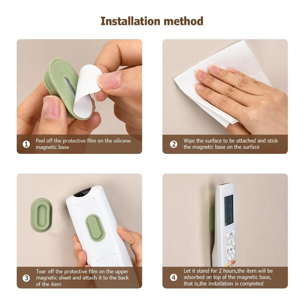 Traceless Magnetic Control Holder Silicone Magnetic Sticker Hook Remote Control Organizers