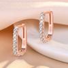 925 Sterling Silver Crystal Jewelry Fashion Zircon Circle Hoop Earrings For Woman New XY0179