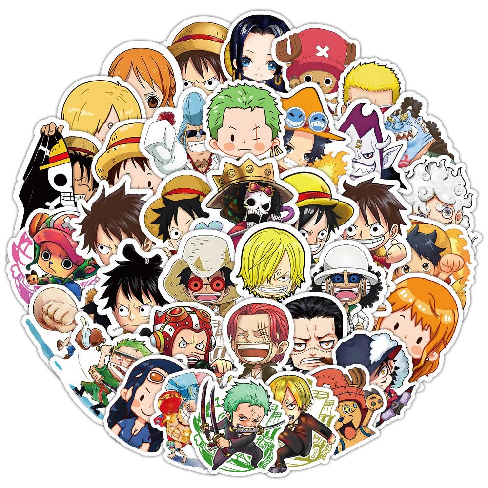 10 30 50 шт. Японское аниме One Piece Наклейки Милые Граффити Детская Наклейка Игрушка Телефон Канцелярские товары Скейтборд Забавные Мультяшные Наклейки