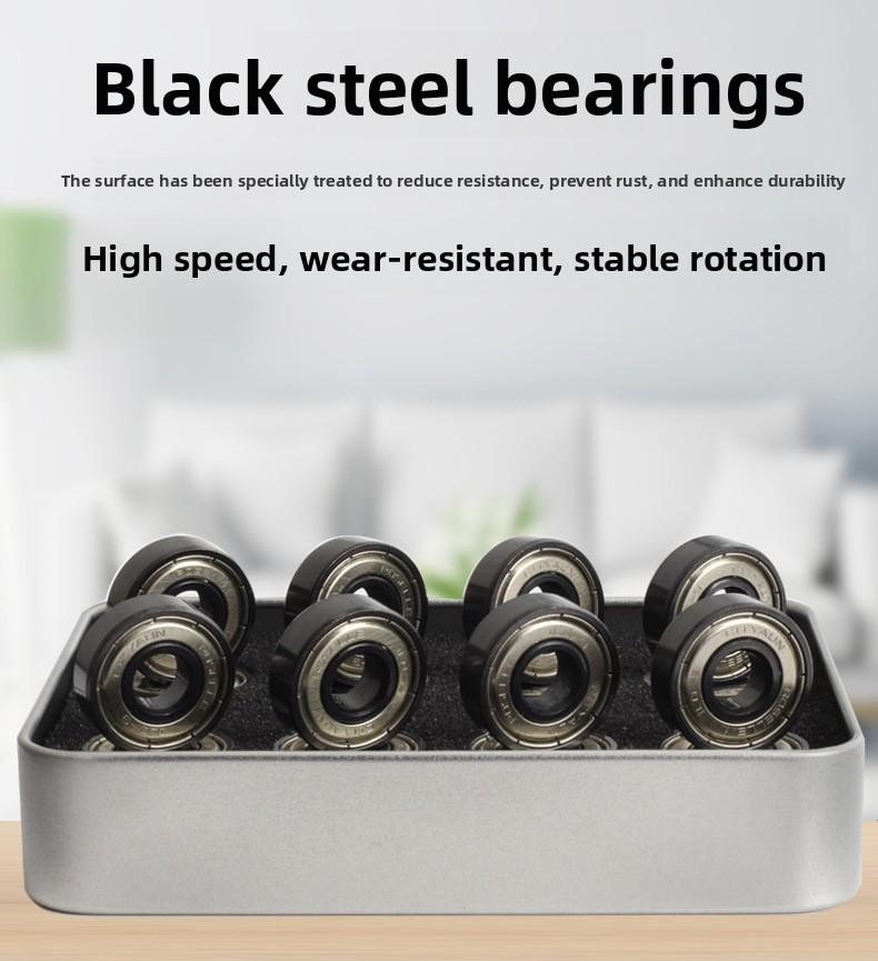 Roller Skating Bearings High Speed Silent Professional Single Row Black Gold Ice Skates 608z Skateboard Drift Board 16 Pieces