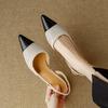 Fashion 2025 New Women Genuine Leather Weave Sandals High Heels Slingbacks Summer Comfort Casual Shoes Office Pumps Party Prom Pumps