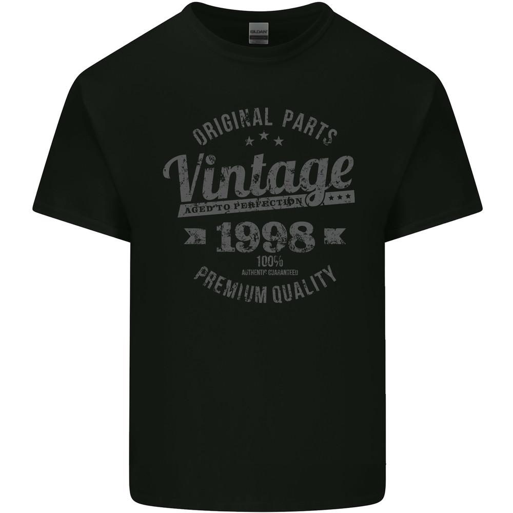 Vintage Year 27th Birthday 1998 Mens Light Cotton T-Shirt Black Unisex T-Shirt