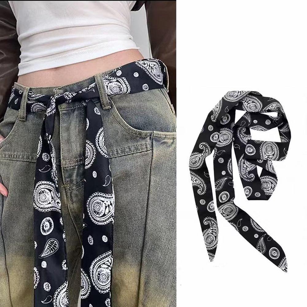 Длинный узкий галстук-шарф Декоративный аксессуар Полосатый галстук-бабочка Полосатый пояс для талии Женский Мужской