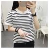 Women's Fashion Casual Summer Spring Stripe Print Short Sleeve V-Neck Blouses & Shirts
