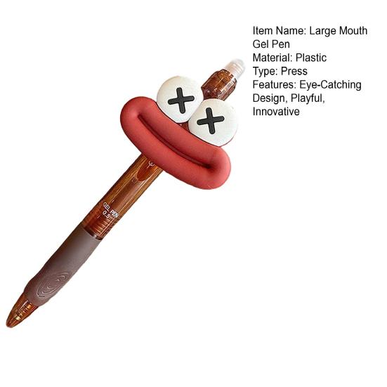 Cute Large Mouth Gel Pen Cartoon Ballpoint Pens Comfortable Grip Colorful Writing Pen for School Office Party