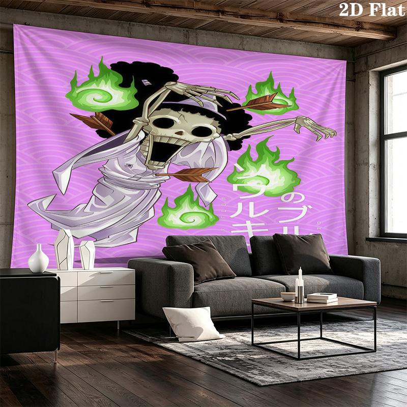 One Piece Brooke Wall Tapestry Aesthetic Wall Hanging Printed Fabric Blanket Decorative Tapestries For Bedroom Living Room Home Decor