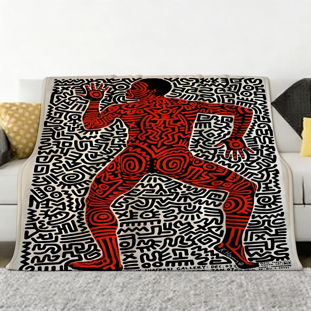 Artist K-Keith H-Haring Throw Soft Cozy Flannel Throw Blanket for Sofa Bedroom and More