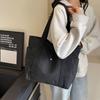 Корейский нишевый дизайн, новая холщовая сумка-тоут, повседневная однотонная сумка, модная большая вместительная ручная сумка через плечо
