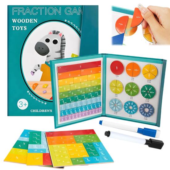 1/2 Sets Magnetic Fraction Tiles Circles Percentage Decimal Fraction Learning Math Manipulatives Elementary Teaching Aid Educational Fraction Puzzle