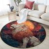 Lion Artwork Round Area Rug,Carpet Rug for Living Room Bedroom Sofa Playroom Decor,Non-slip Floor Mat