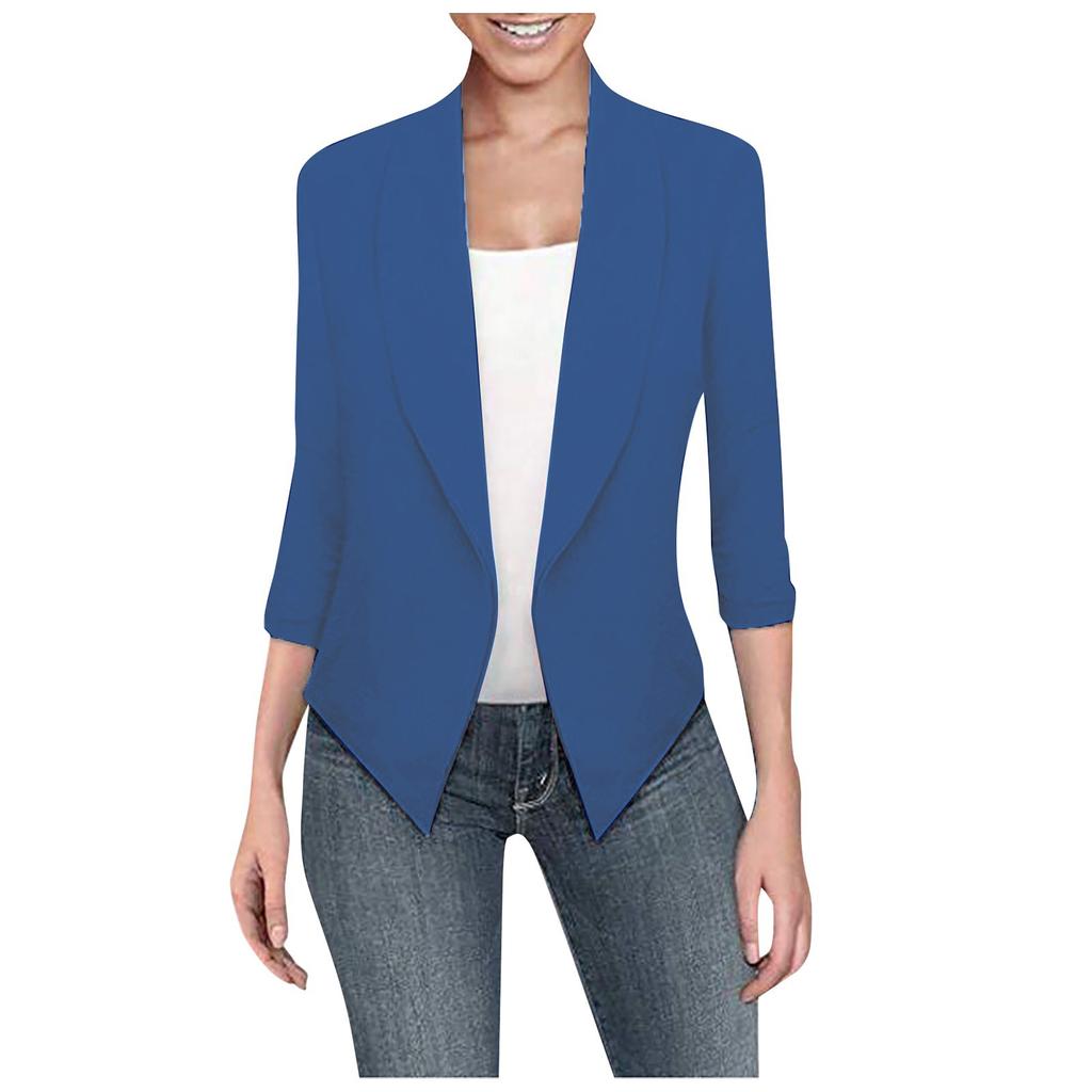 Женский Тонкий Женский Пиджак с Лацканами и Длинными Рукавами, Костюм, Приталенный Кардиган, Повседневные Топы
