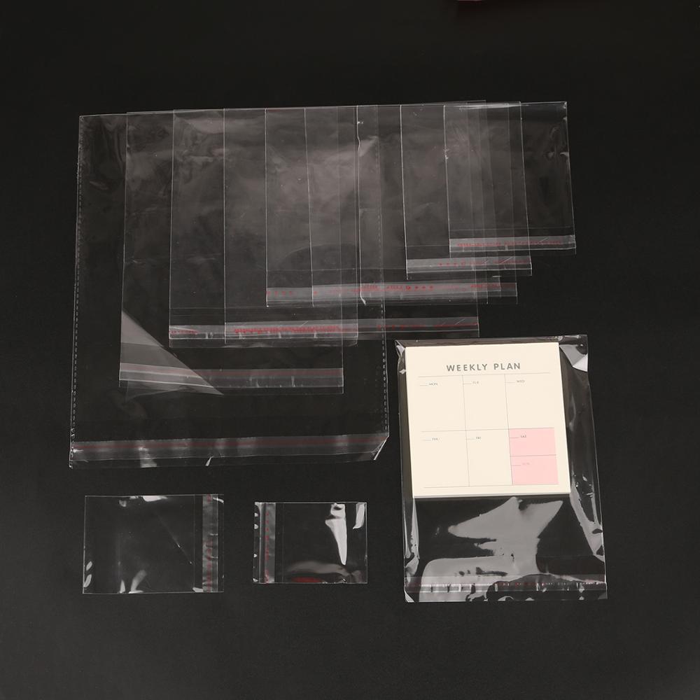 100 шт. прозрачный самоклеящийся запечатанный пластиковый пакет OPP, подарочный пакет-саше