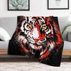New Red Tiger Head Realistic Tiger Eyes Throw Blanket Spring Fall Cozy Throw Blanket for Couch