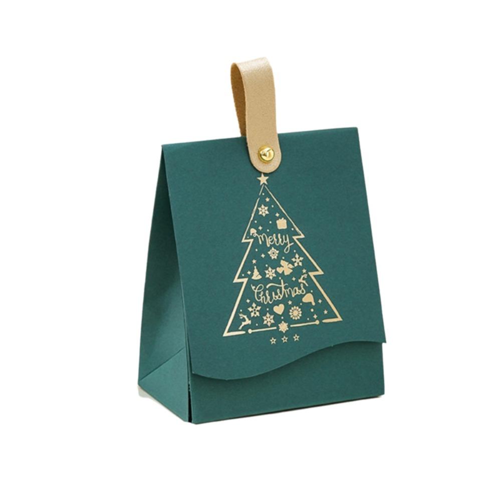 10PCS with Leather Handles Christmas Party Gift Packaging Bag Cookie Package Bag Business