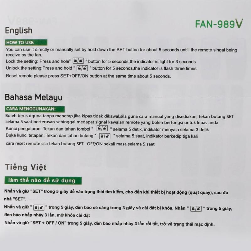 FAN-989V Универсальный пульт дистанционного управления вентилятором Пульт дистанционного управления вентилятором для Азии Вентиляторный концентратор Таймер включения/выключения Регулировка скорости