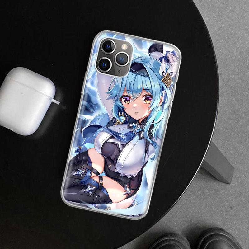Чехол для телефона Genshin Impact Eula для iPhone 11 12 13 Mini 14 15 Plus 16 Pro Max 17 Air 7 8 + SE Арт Индивидуальный Fundas 11 12