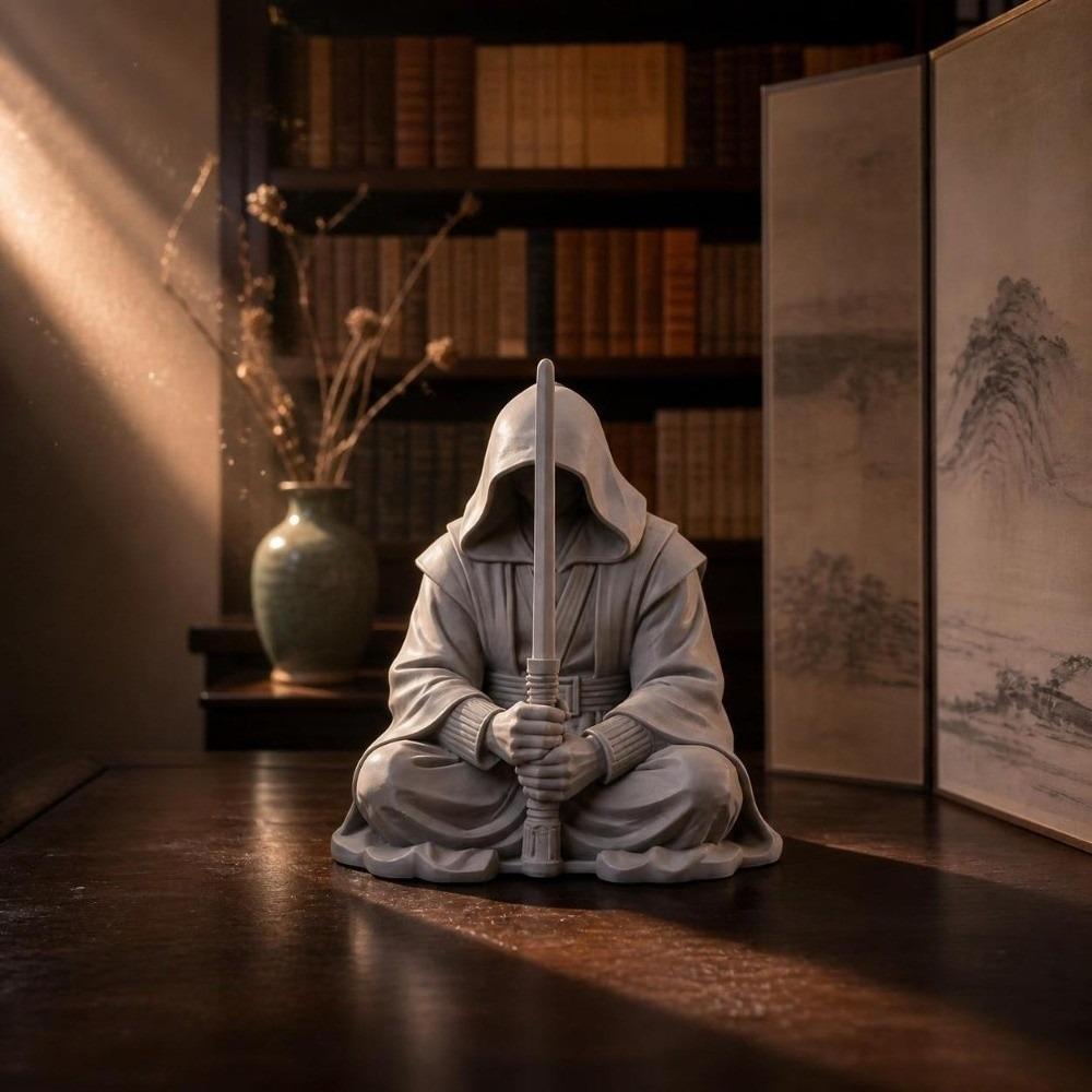 3D Printed Warrior Figurine Dark Style Samurai Sculpture Desk Ornaments Ninja Ornaments Desk