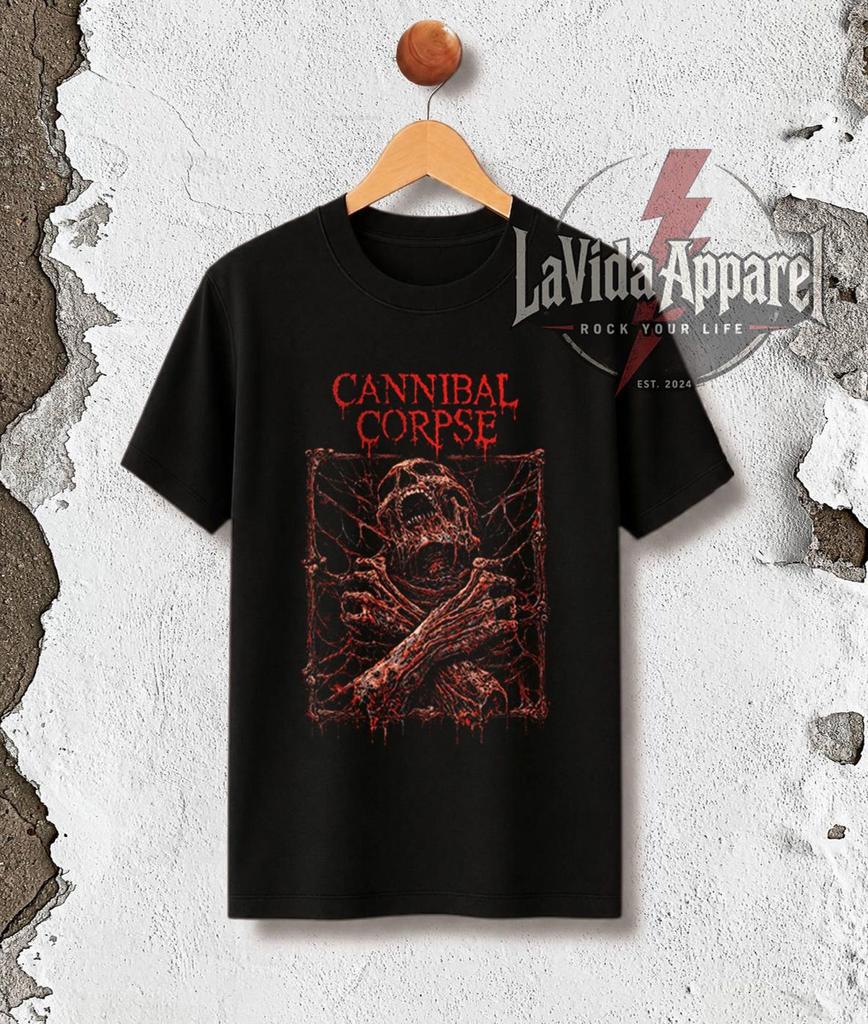 Футболка Cannibal Corpse, Футболка с мерчем для фанатов дэт-метал группы, Ретро повседневная унисекс футболка 90-х
