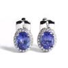Precious Rare Natural Blue Tanzanite Ring Earrings Set Real Gemstone Silver Jewelry Women's Anniversary & Wedding Gift