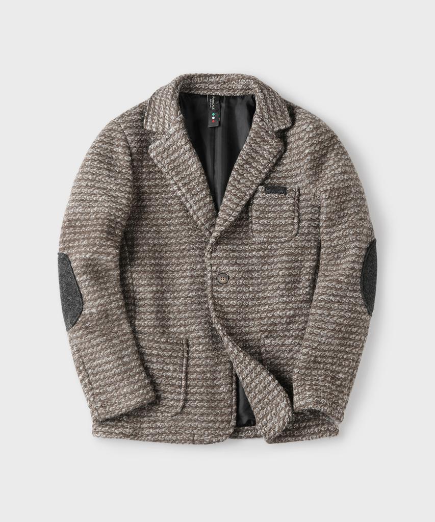 Panicale Brown Wool Blend Knit Jacket