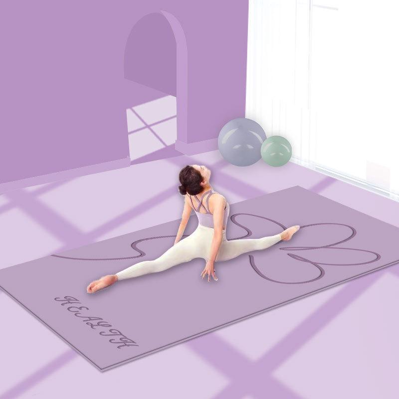 Коврик для фитнес-йоги с амортизацией и звукоизоляцией — идеально подходит для мужчин и женщин, в комплект входят скакалка и ремни