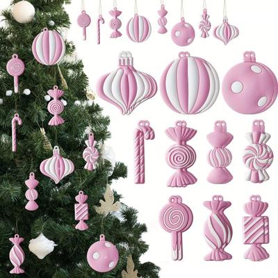 Пряничный человечек Рождественские украшения Санта Клаус Леденец Снежинки Пластиковый подвесной декор для фермерского дома Рождественской елки Деревенское праздничное украшение