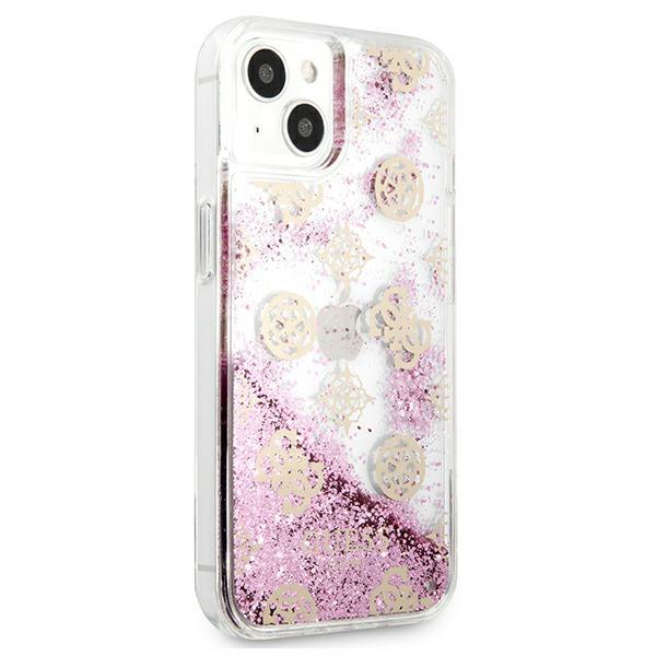 Etui do iPhone 13 mini Guess Liquid Glitter Różowe