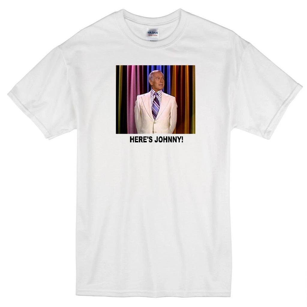 "HERE'S JOHNNY" TONIGHT SHOW CARSON RETRO WHITE T-shirt
