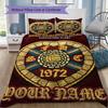 Custom Name Heart of Midlothian Pattern Bedding uilt Set uilt Cover Pillowcase Home Decoration Birthday Gift (1*duvet cover+2*pillowcase without core)