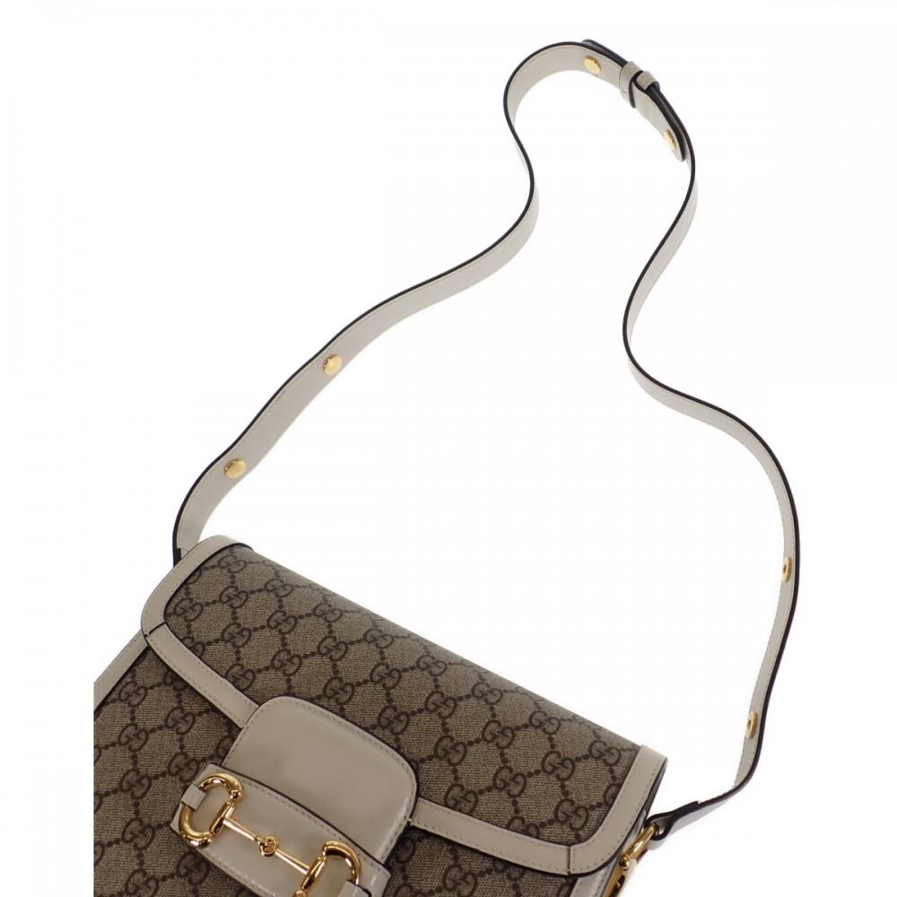 GUCCI  602204_92TCG_9761 Shoulder Bag beige/Ebony GG Supreme Canvas/leather Women