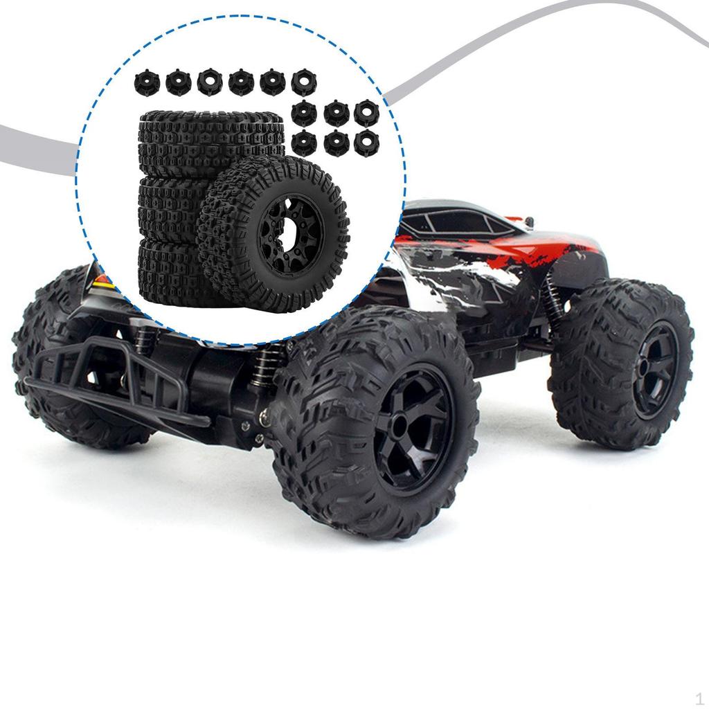 4 Pieces 1/10 RC Short Course Truck Tires and Wheels Accessory Rubber Sturdy Portable Car Part