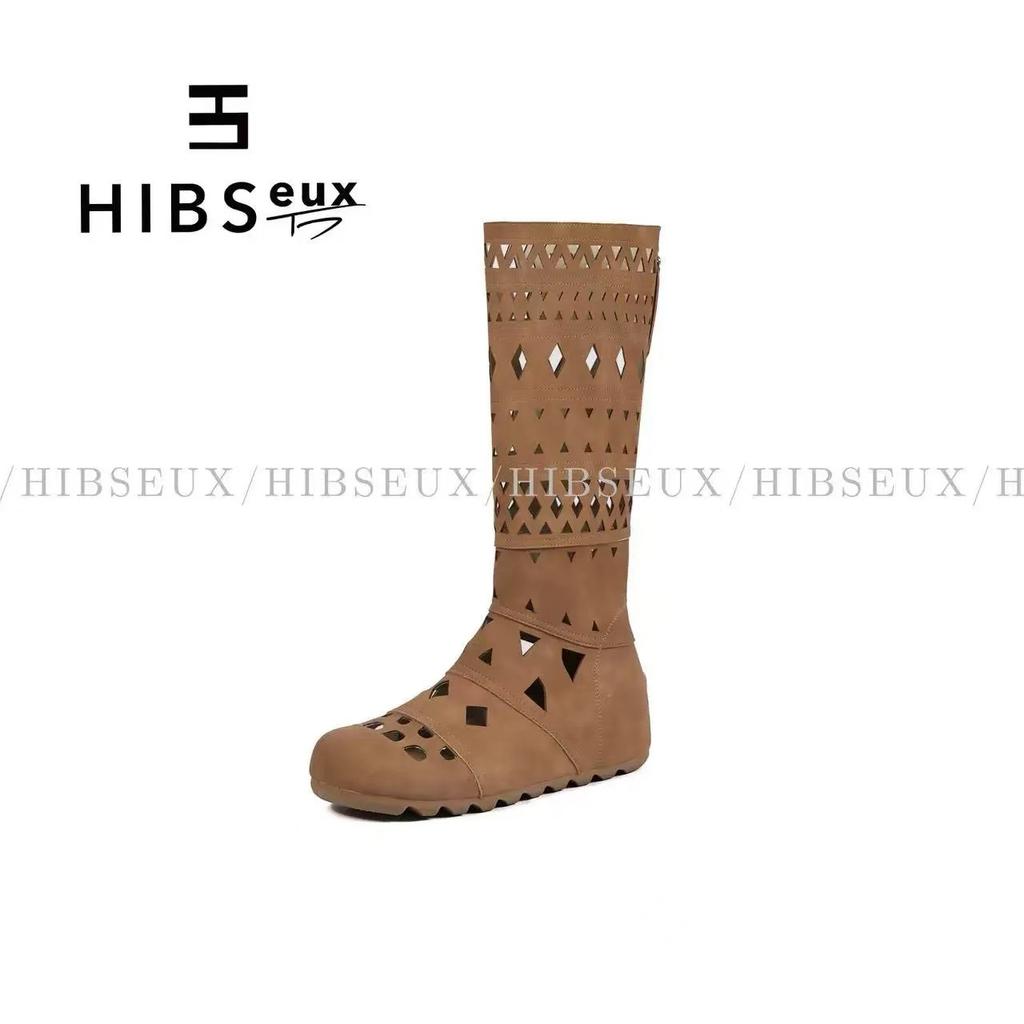British Style Versatile Maillard Boots 2025 Spring and Summer New Net Boots Hollow Breathable Flat Bottom Hole Cool Boots Short Boots