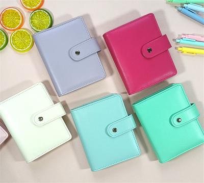 Папка-регистратор формата A7 Macaron Color 6 Ring Folder из искусственной кожи Clip-on Notebook Cover Open Leaf Notebooks Journal Kawaii Candleware