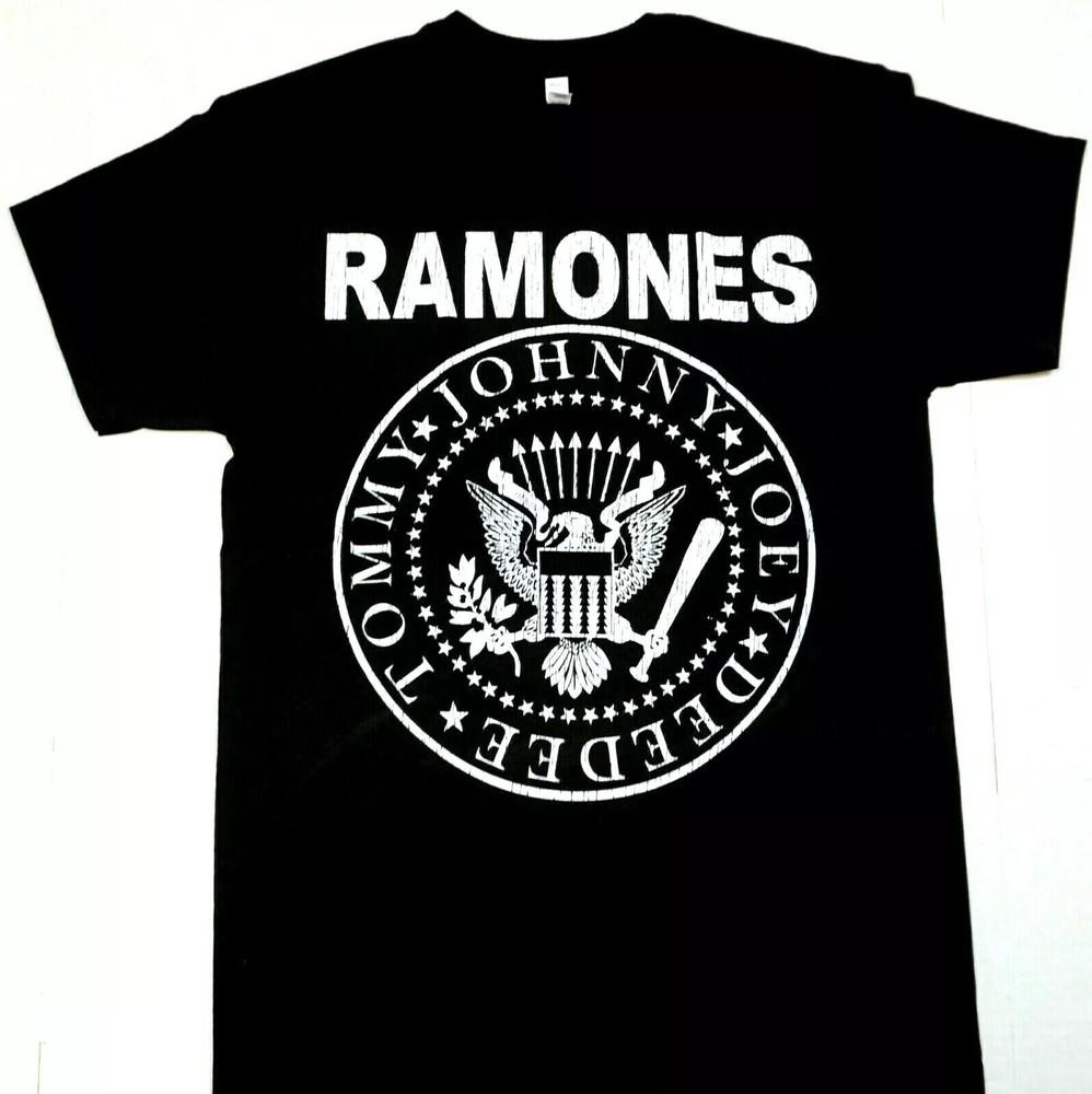 RAMONES Потертая Панк-Рок Хлопковая Черная Футболка с Коротким Рукавом, Размеры S-5XL Унисекс Футболка