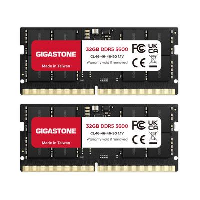 GIGASTONE 32 ГБ x 2 DDR5 5600 МГц SODIMM 262 контакта небуферизованный высокопроизводительный модуль памяти для ноутбуков [Память DDR5] (Комплект 64 ГБ) ПК5-44800
