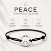 Peace Symbol Anti-War Peace Sign Hand Rope, Adjustable Wax Rope Hand Rope, Niche All-Match Friend Hand Rope