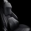 Napa Leather Car Neck Pillow Memory Foam Auto Rear Seat Back Headrest Lumbar Supports Travel Cushion Cover Auto