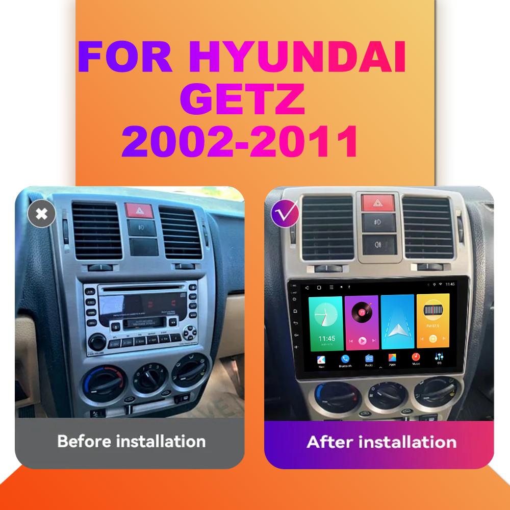 Автомобильное радио Android Auto Carplay для Hyundai Getz 2002-2011, мультимедийный проигрыватель, головное устройство, стерео, GPS-навигация, BT, WIFI 1+16 ГБ