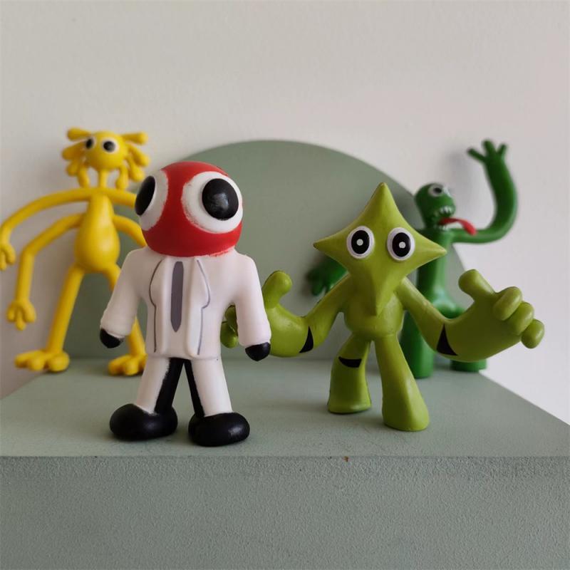 Набор аниме-фигурок Rainbow Friends Розово-синий Монстр Модель Мультяшный Персонаж Статуэтка Топпер для торта Украшения Игрушки для детей