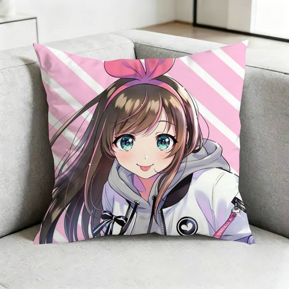 VTuber KizunaA AI Pillow Case Square DoubleSided Sofa Cushion Cover Bedroom Bedside Pillow Gift