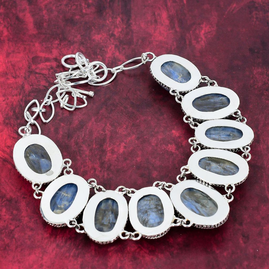 Kyanite 925 Solid Sterling Silver Necklace, Handmade Adjustable Chain Necklace Gemstone Jewelry, Gifts For Wife Brand New Necklace