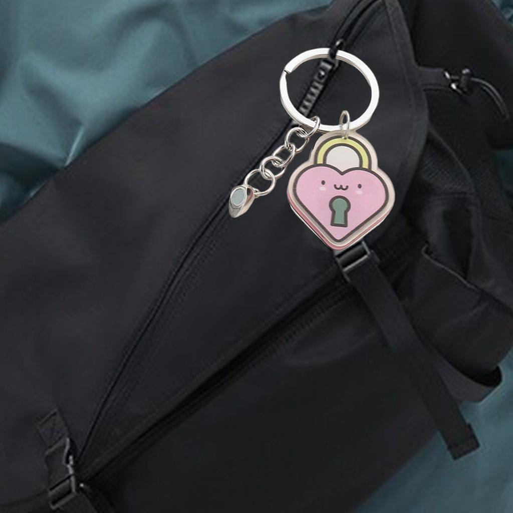Creative Acrylic Couples Key Chain Heart-Shaped Lock Keyring Pendant Bag Charm Gift for Valentines Day Or Anniversary