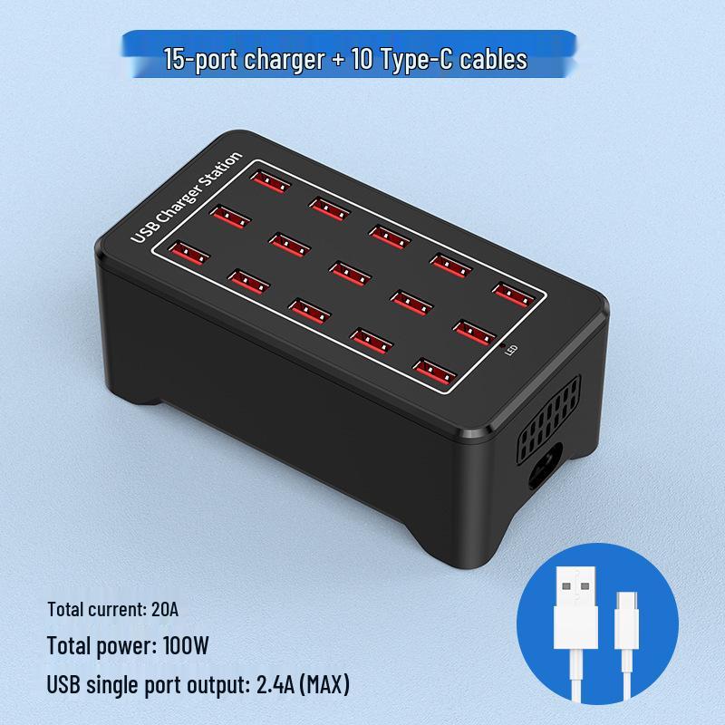 Многопортовое USB-быстрое зарядное устройство: Умная настольная зарядная станция для нескольких устройств
