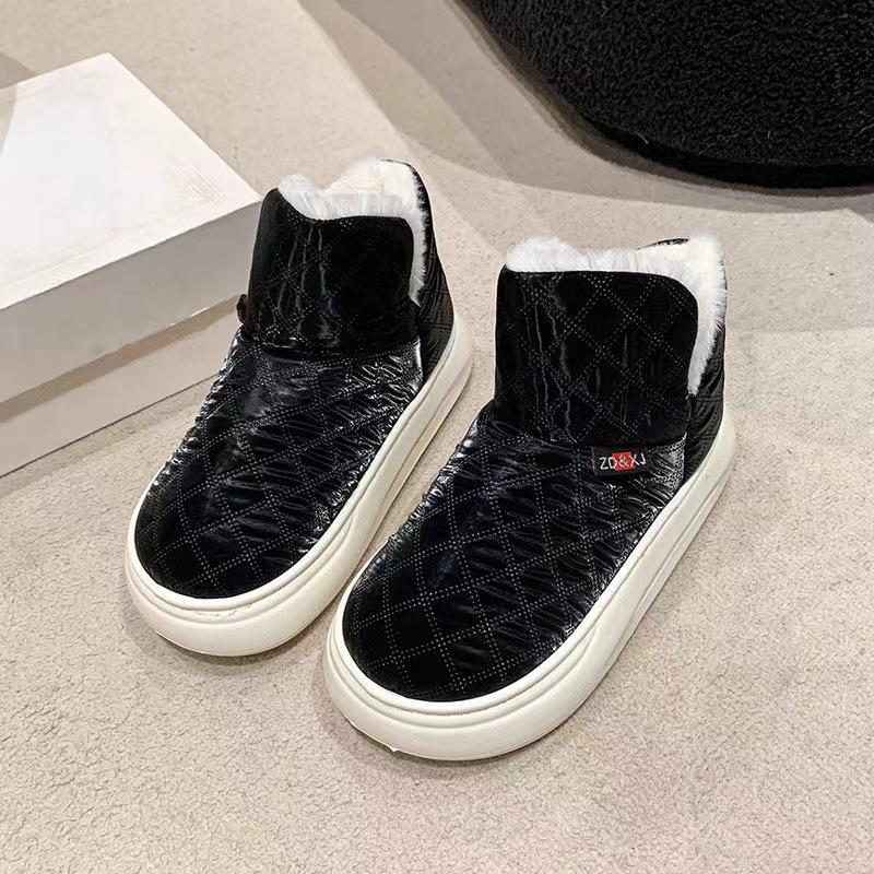 Winter Thickened Cotton Uppers and Bread Shoes Warm Cotton Boots Plus Down New Snow Boots for Women Medium and Short Tube