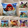 Popular Cartoon Crazy-A-Angry Birds-Game Anti-dustmite Pillowcase Invisible Zipper Silky Short Plush Sofa Cushion Cover