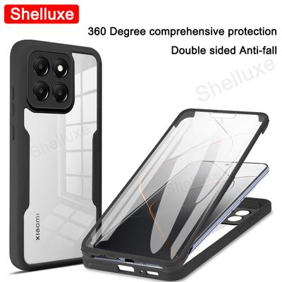 Прозрачный чехол Shelluxe на 360 градусов для всего корпуса, передняя+задняя часть, для Xiaomi 14 14T Pro Mi 14 Mi14 Ultra Mi14T Pro, силиконовый двусторонний чехол для телефона